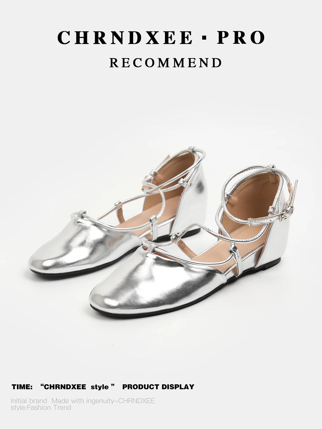 CHRNDXEE Temperament Cross Thin Strap Inner Heightening Shoes