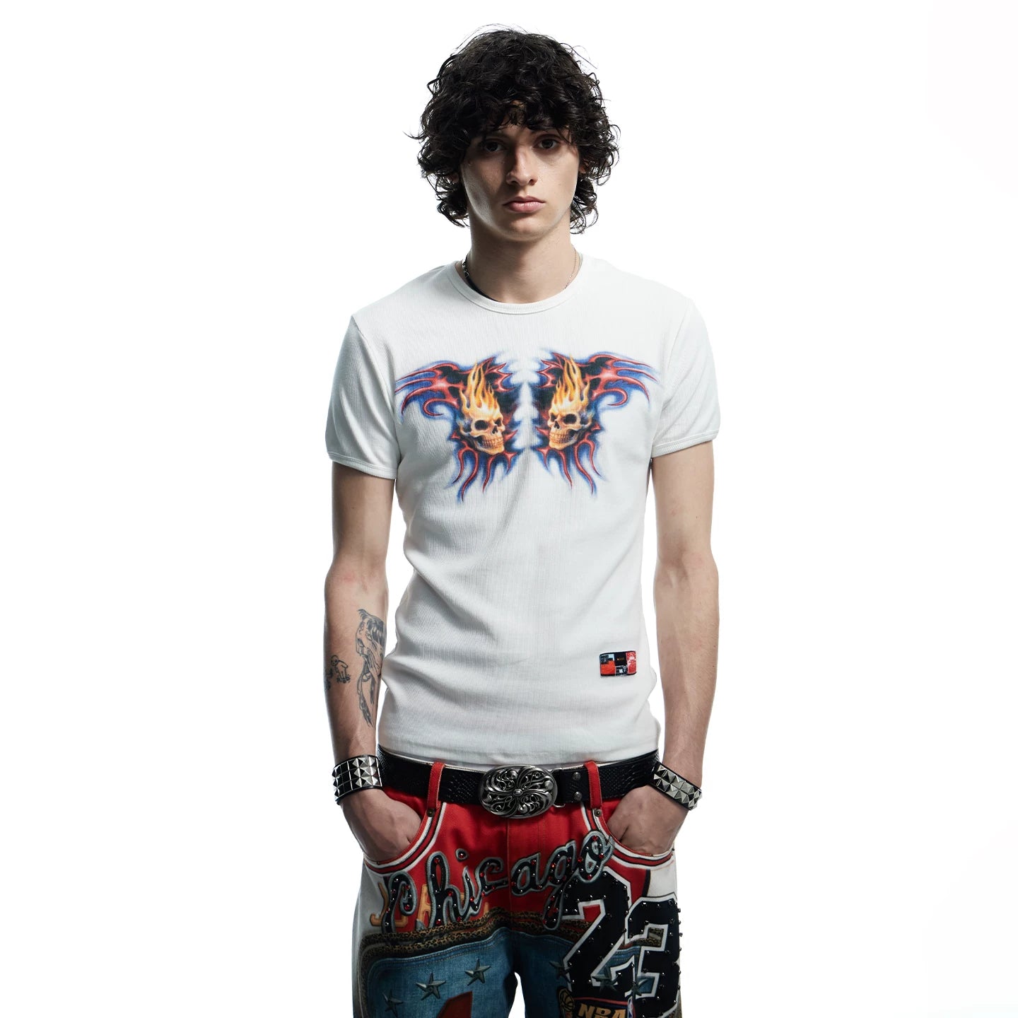 DND4DES Tight Stretch Skull Print Tee