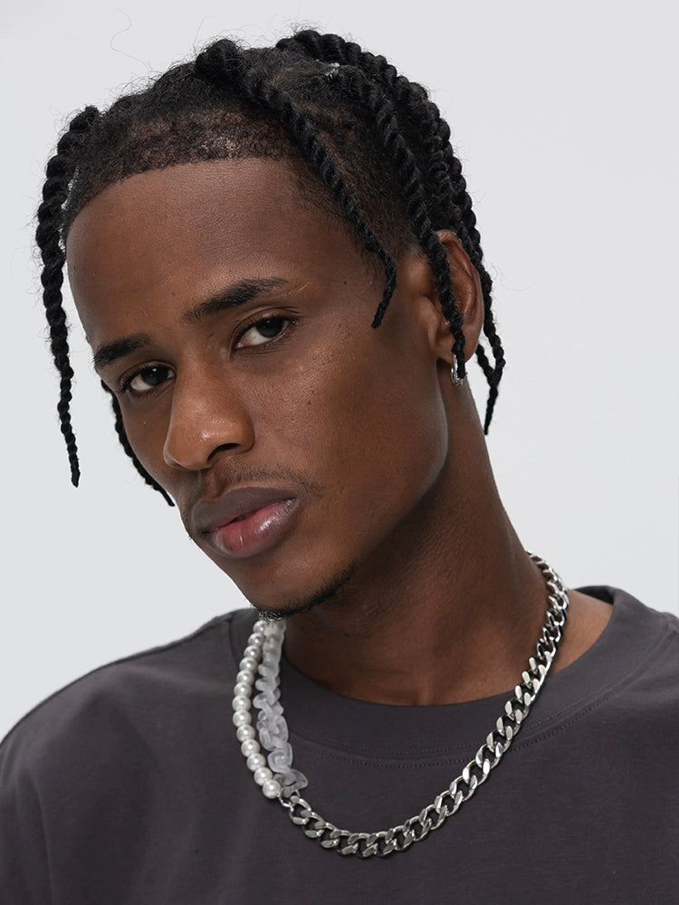 UNTILWERICH Street Pearl Titanium Steel Necklace