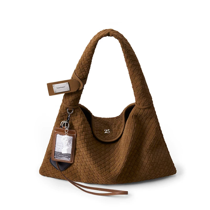 SmoSmos Hand-woven Frosted Leather Underarm Bag