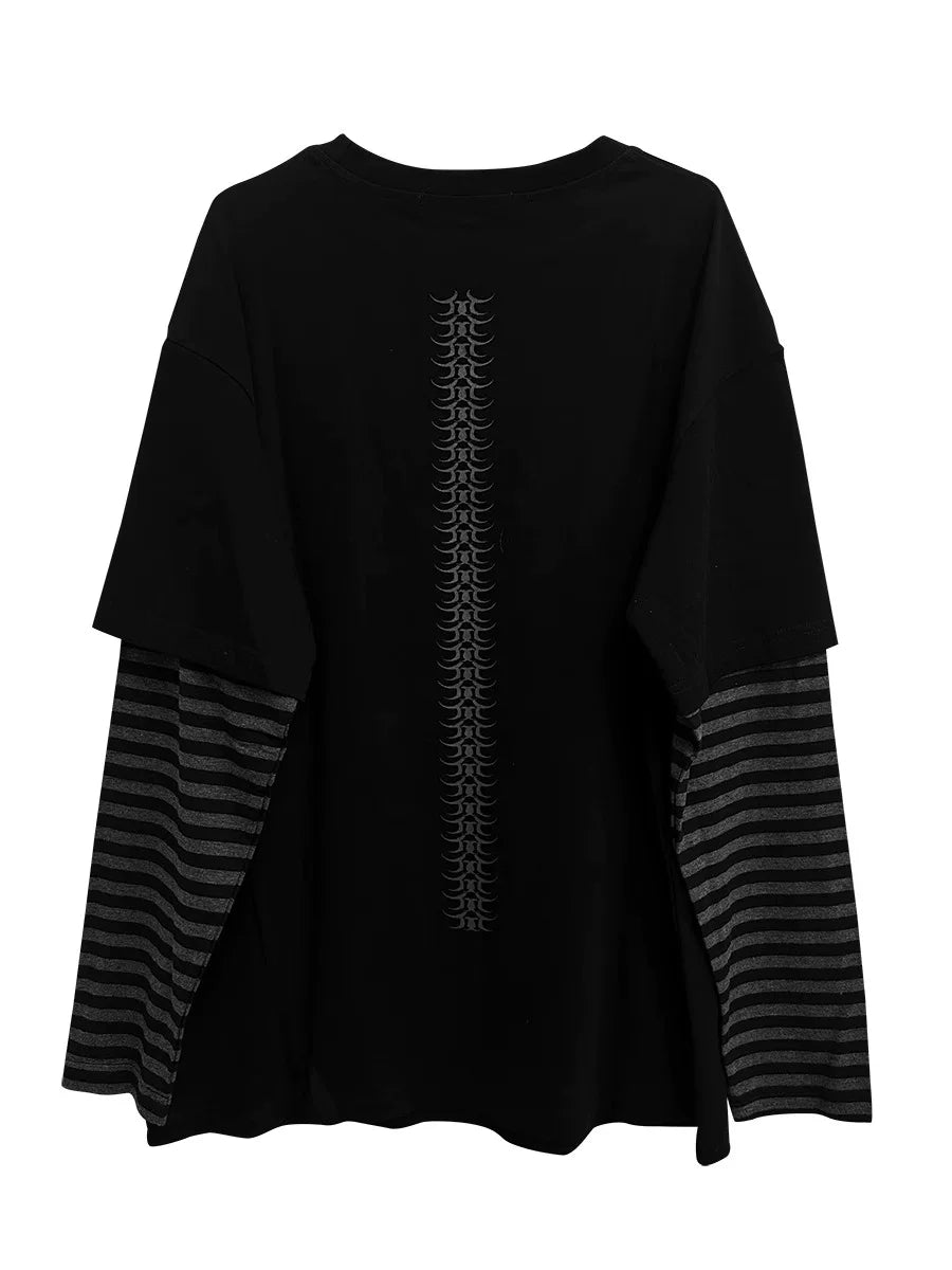 Wetbody Centipede Print Fake Two Long Sleeves