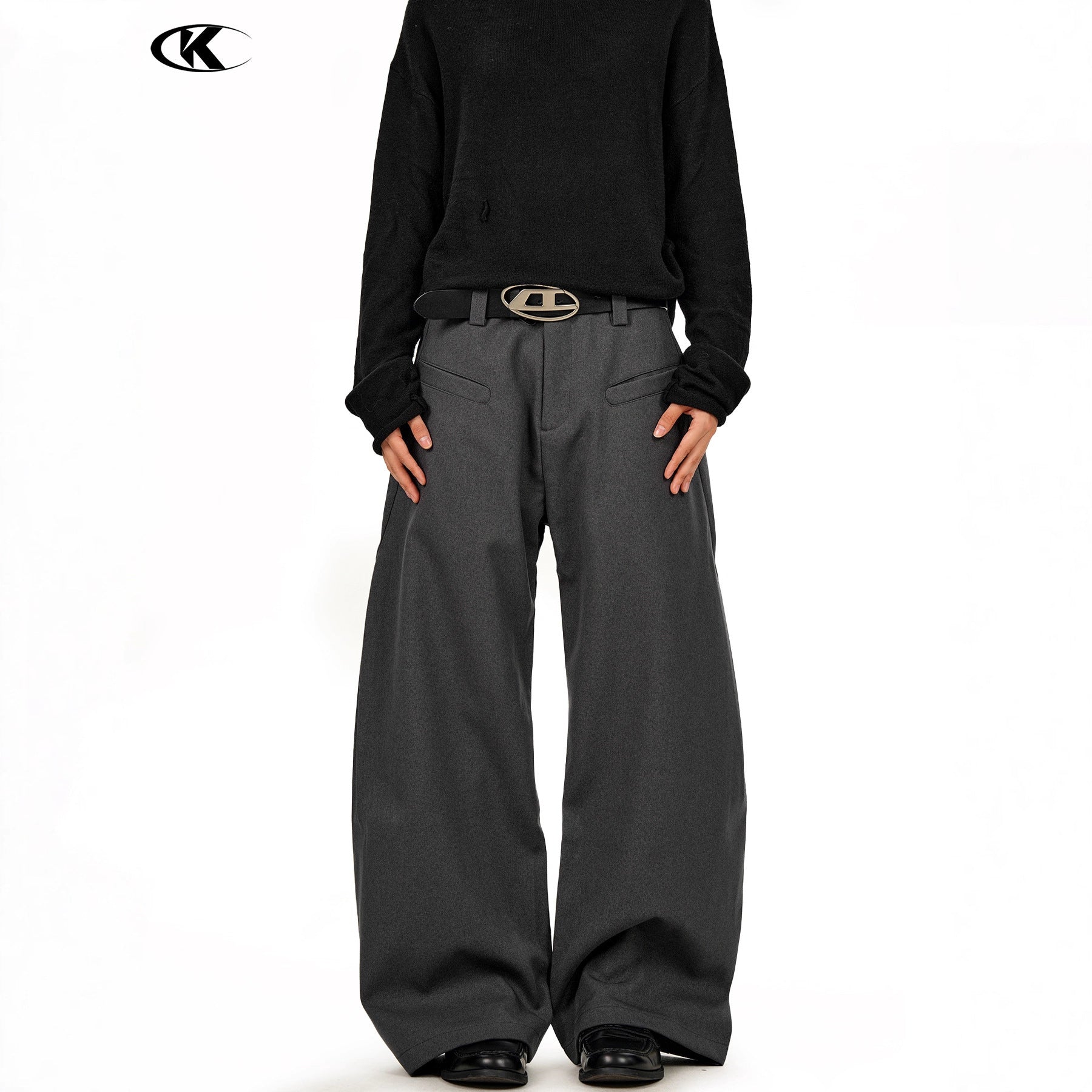 11KN Wide-leg Loose Retro Casual Trousers