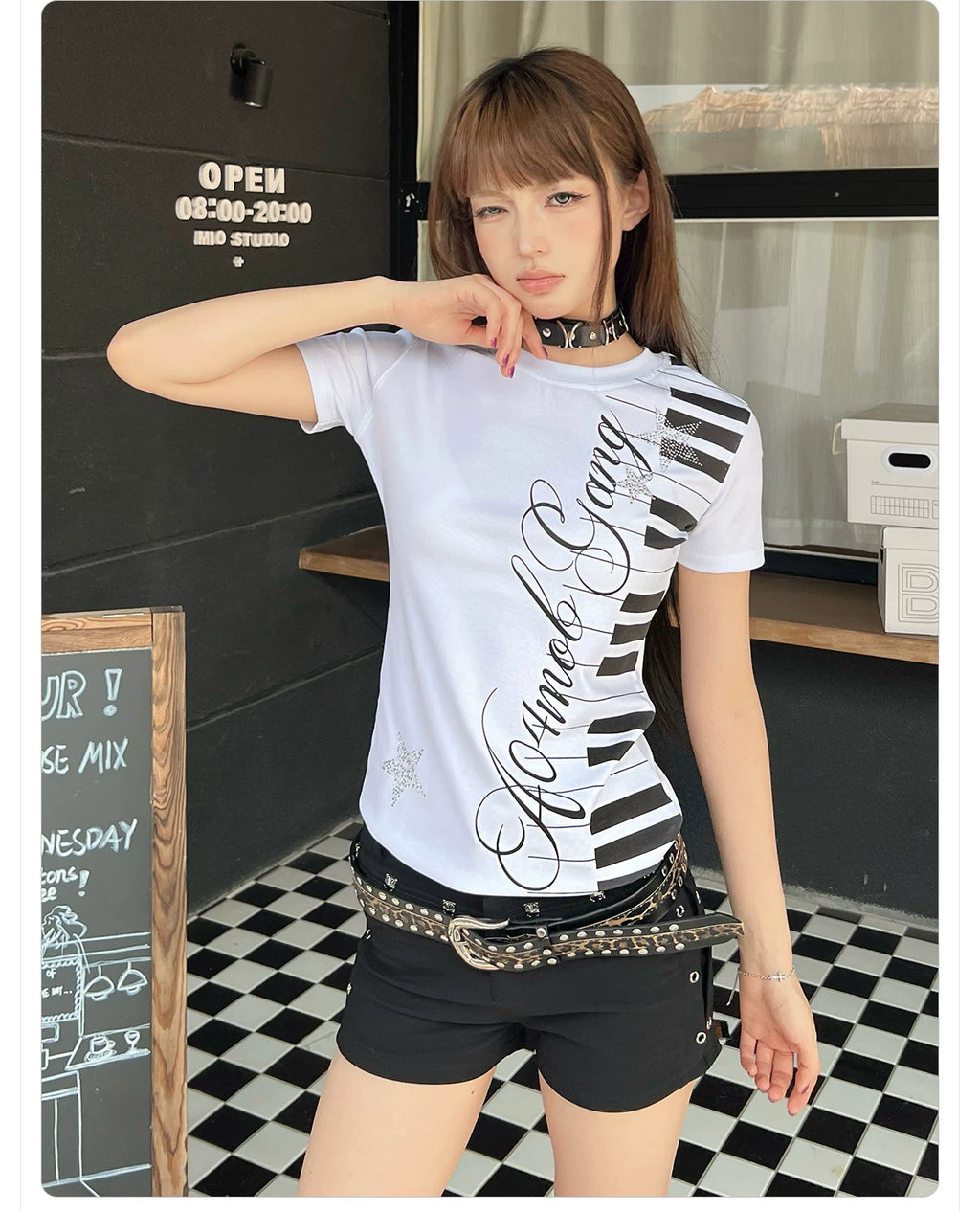 404MOB Heavy Industry Hot Drilling Printing Slim Tee