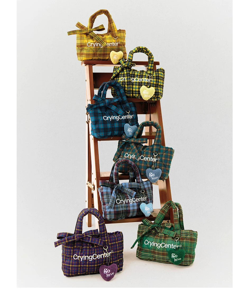 CryingCenter Vintage Checked Tote Bag