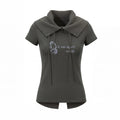 JIKOO Asymmetric Lapel Printed Tee