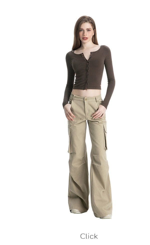 ABMY Slimmer Multi-pocket Design Sense Niche Cargo Pants