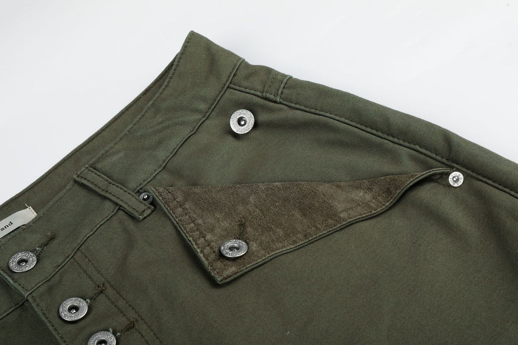 11KN Vintage Spliced Pocket Loose Wide Leg Casual Pants