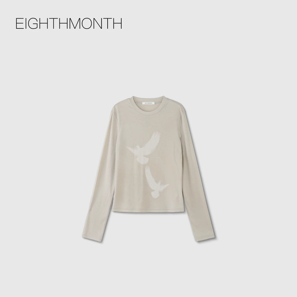 EIGHTHMONTH Skinny Crew Neck Casual Long Sleeve
