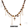 SUMIYAKI Vintage Beaded Stone Mangstar Necklace