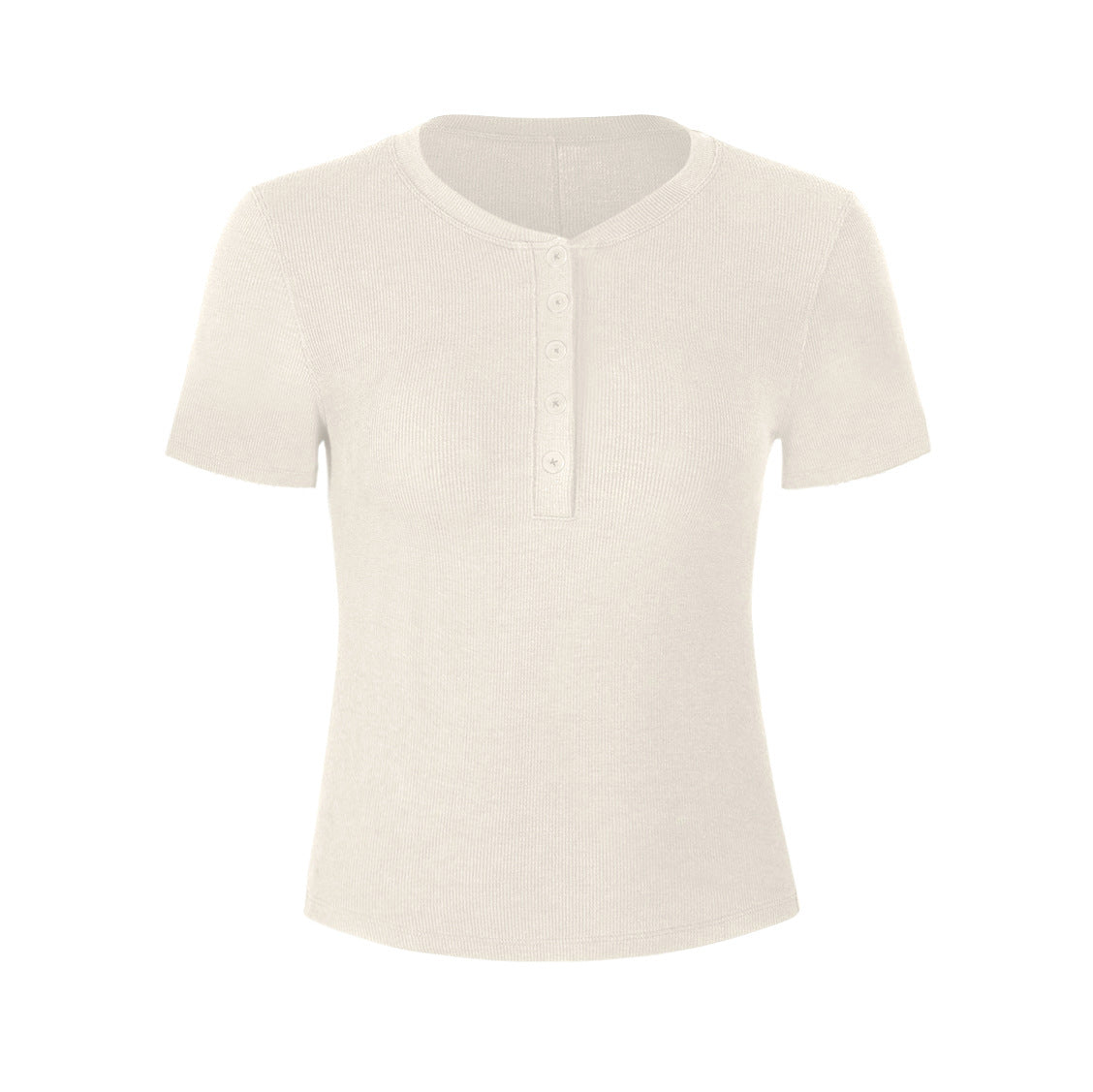 Athena Lulu Ribbed Button Naked Breathable Yoga Suit Tee