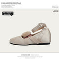 CHRNDXEE Flower Cross Strap Inner Heightening Flat Shoes
