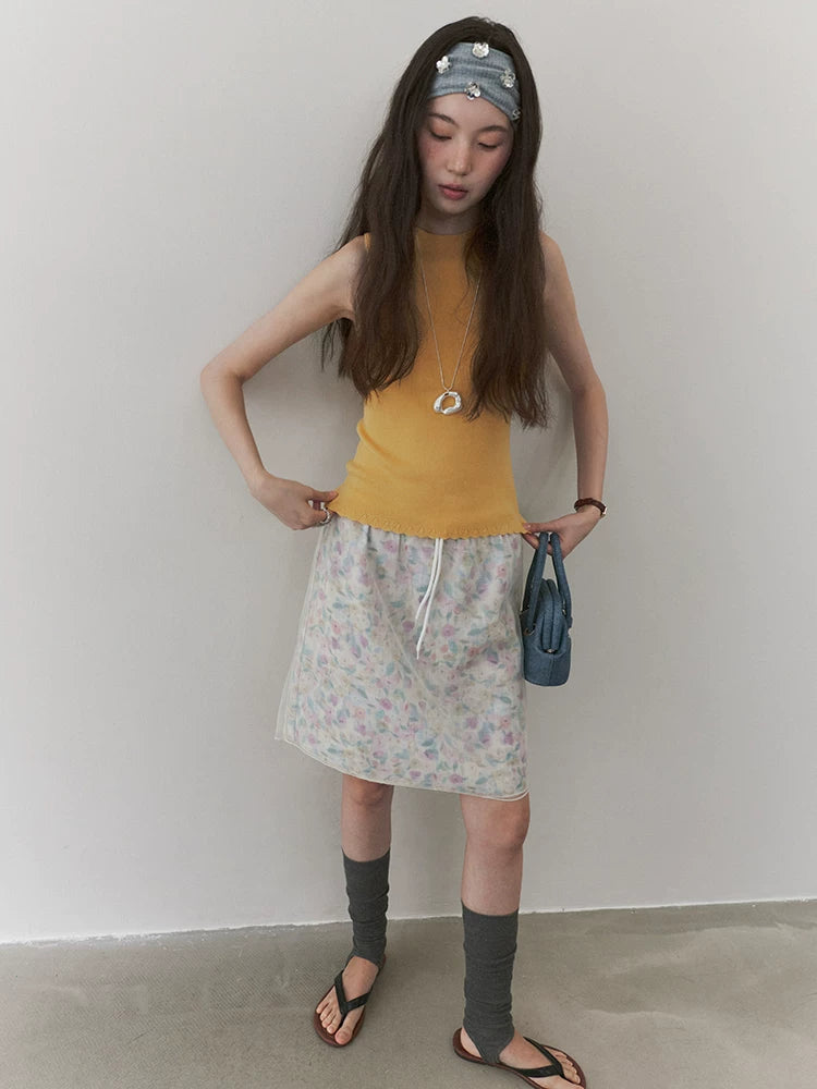 VOOE Mesh Floral Fashion Skirt