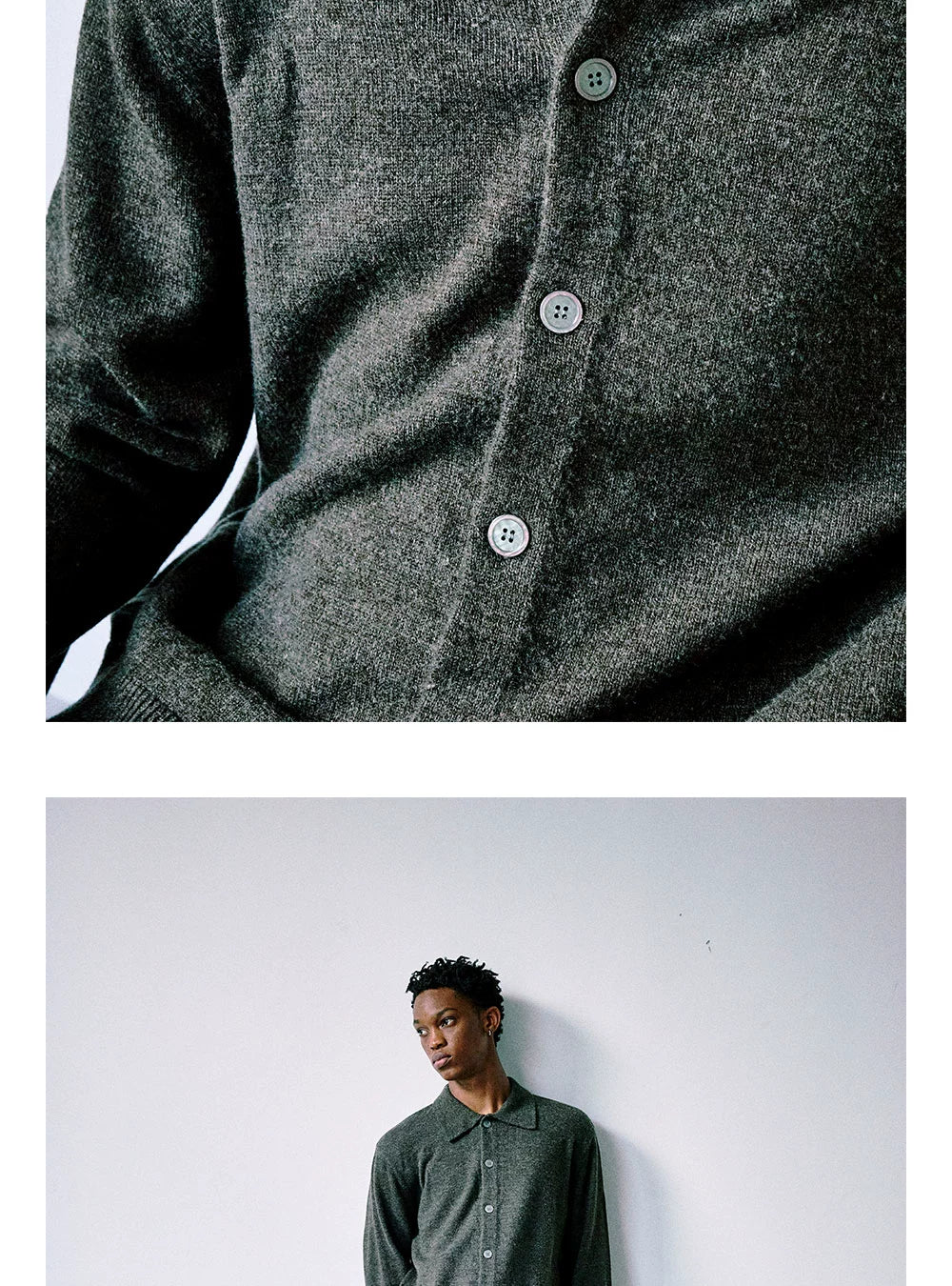 Anniehall Short Lapel Button-down Sweater