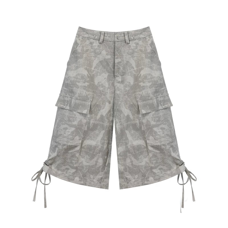Ablueberry Camouflage Loose Straight Overalls