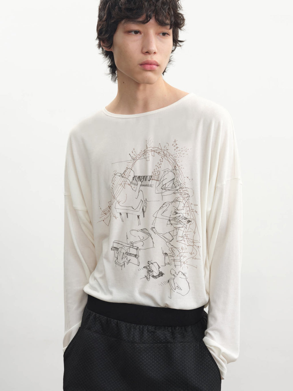 JCAESAR Piano Music Print Long Sleeve