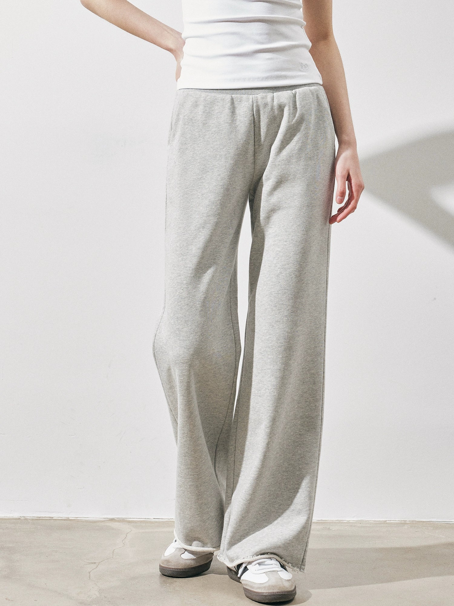 RPB BRAND Casual Hem Destroy Low-rise Slim Straight-leg Pants