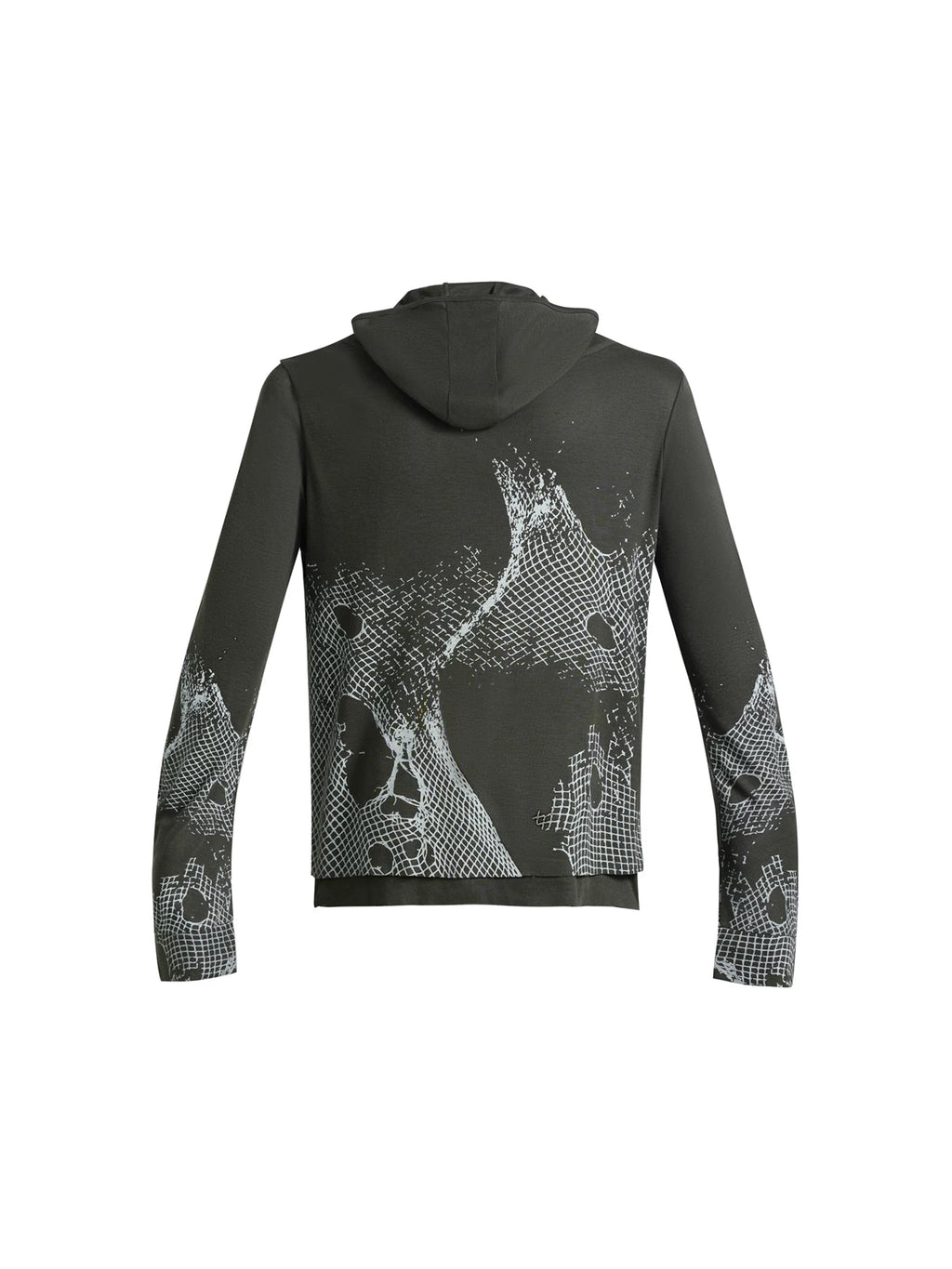 PEOPLESENSE Reticulated Slim-fit Fake Two-piece Hooded Long Sleeve