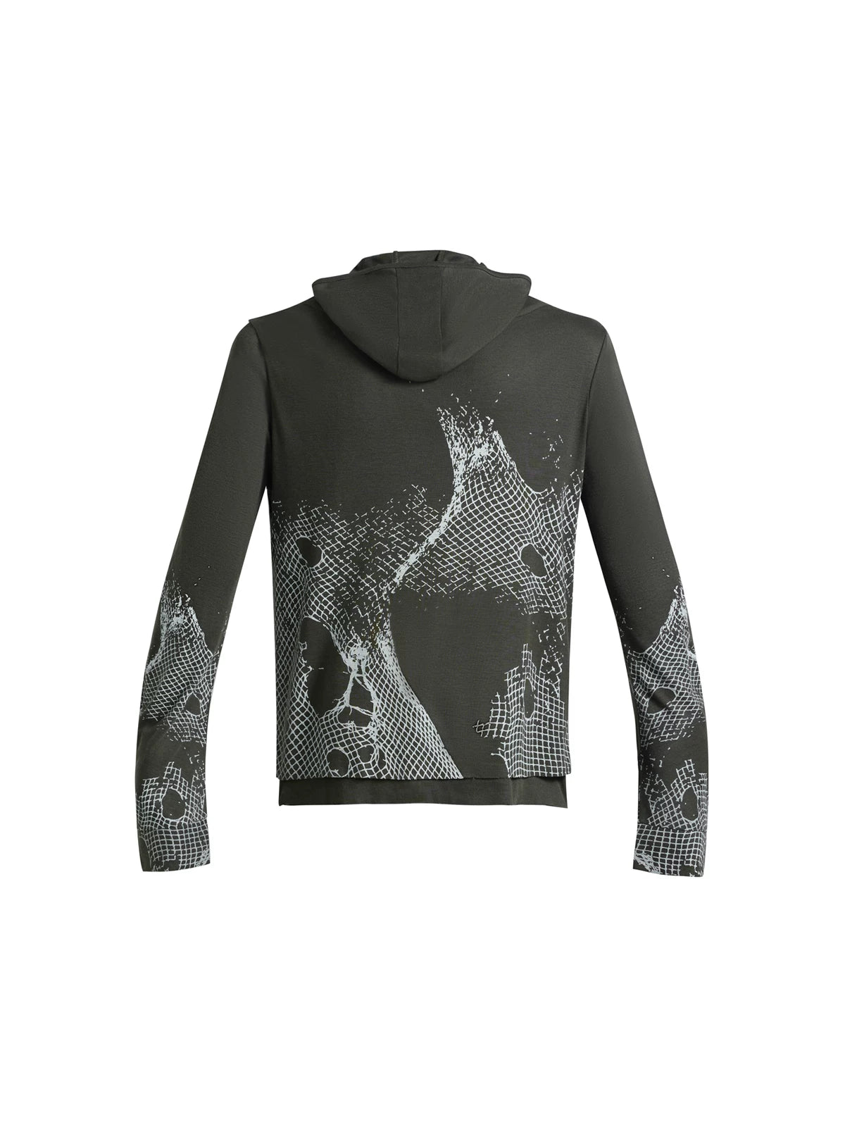 PEOPLESENSE Reticulated Slim-fit Fake Two-piece Hooded Long Sleeve