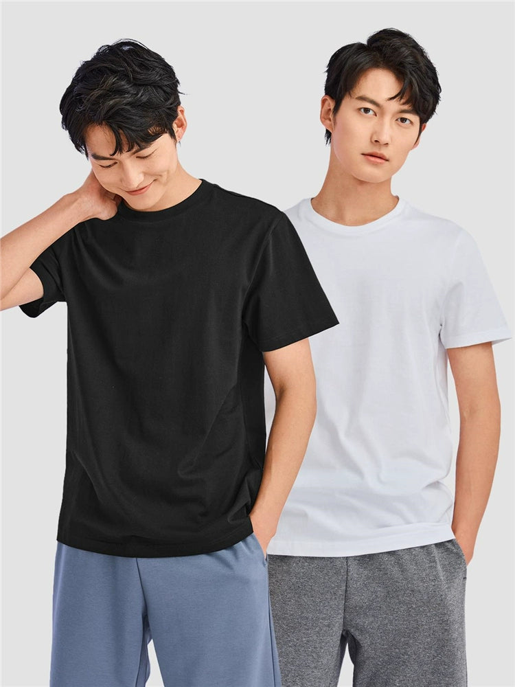 Giordano Crew Neck Solid Color Casual Bottom Shirt