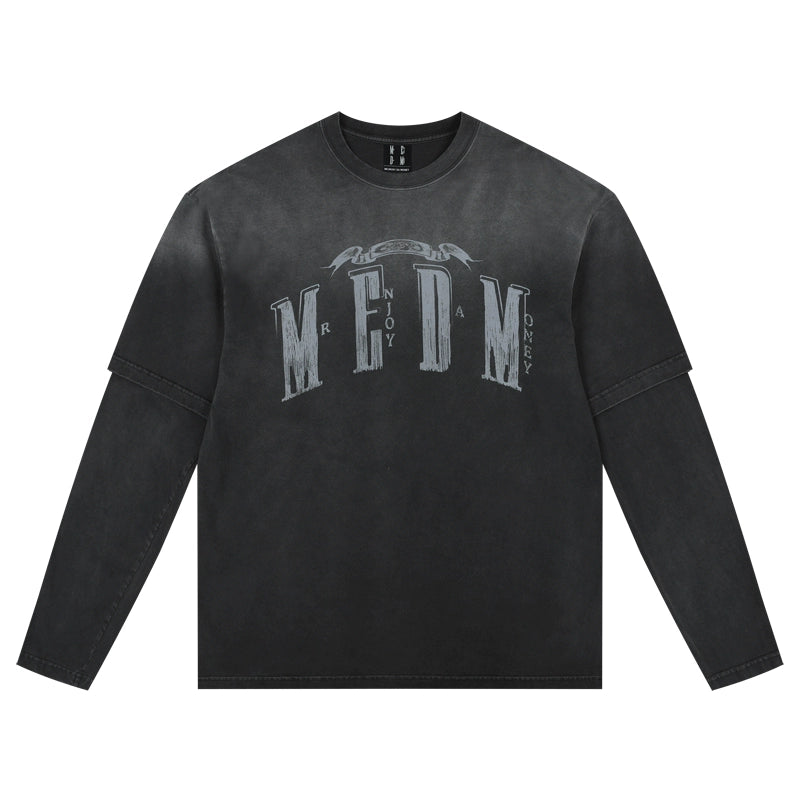 MEDM Fake Two Pieces Loose Long Sleeves