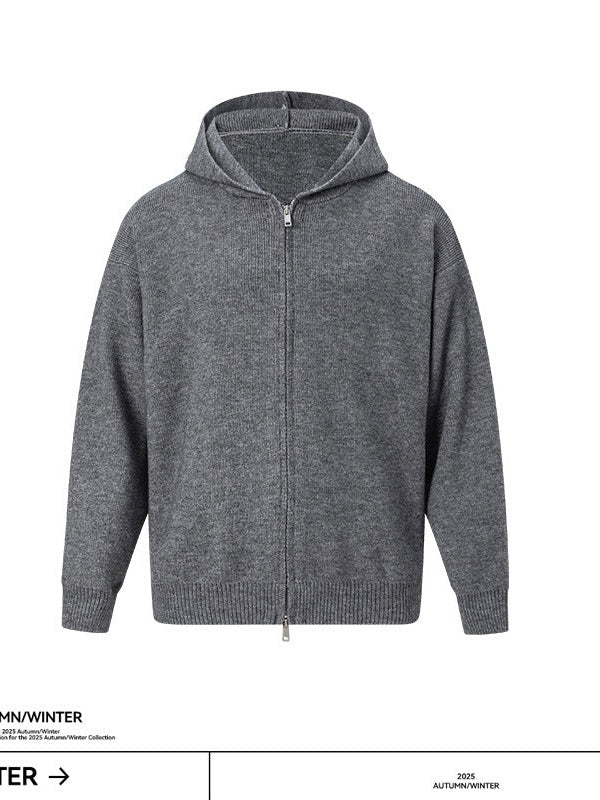 UNF Loose Zipper Knitted Sweater