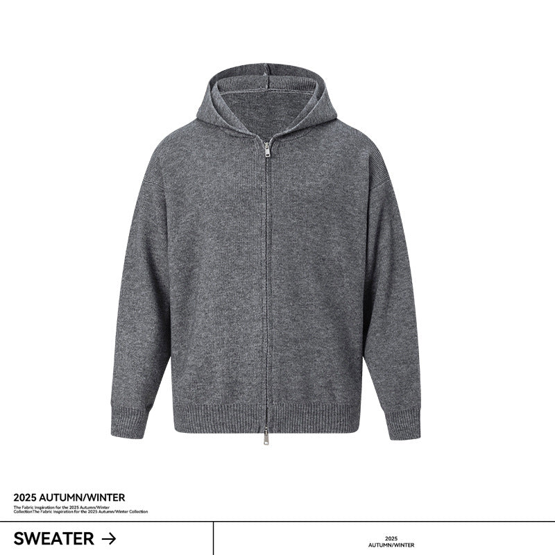 UNF Loose Zipper Knitted Sweater