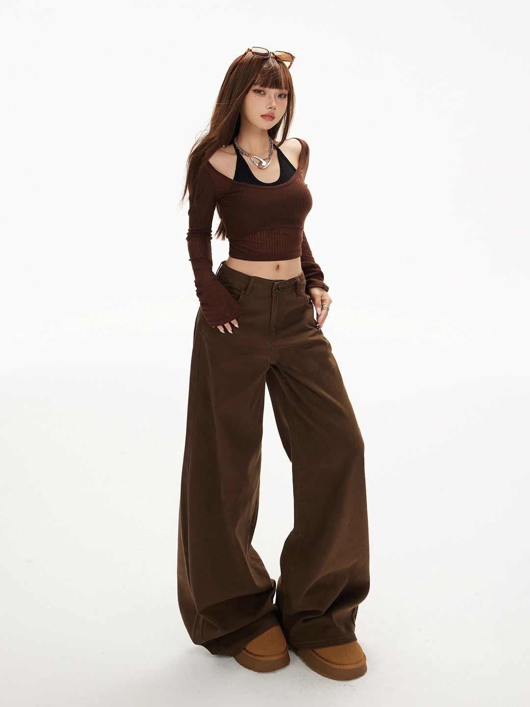 KPSR Vintage High Waist Loose Wide Leg Jeans