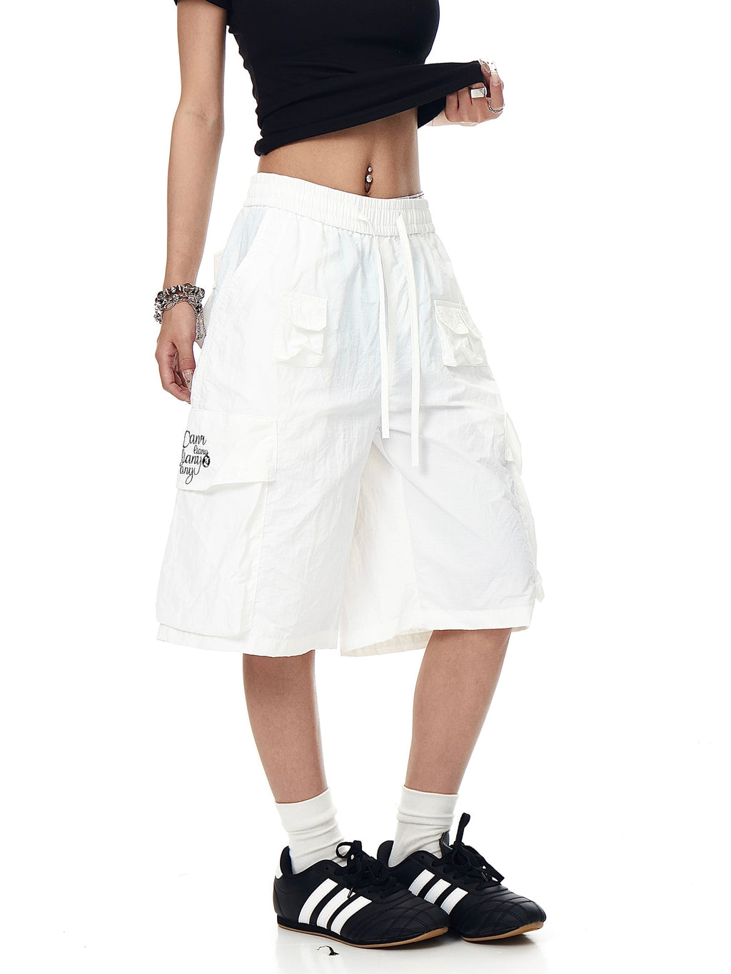 BLACKLISTS Quick-drying Multi-pocket Loose-fitting Five-point Pants