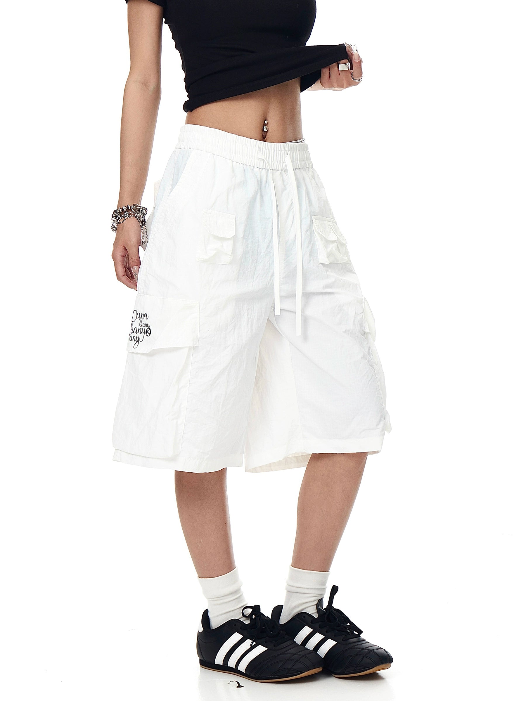 BLACKLISTS Quick-drying Multi-pocket Loose-fitting Five-point Pants