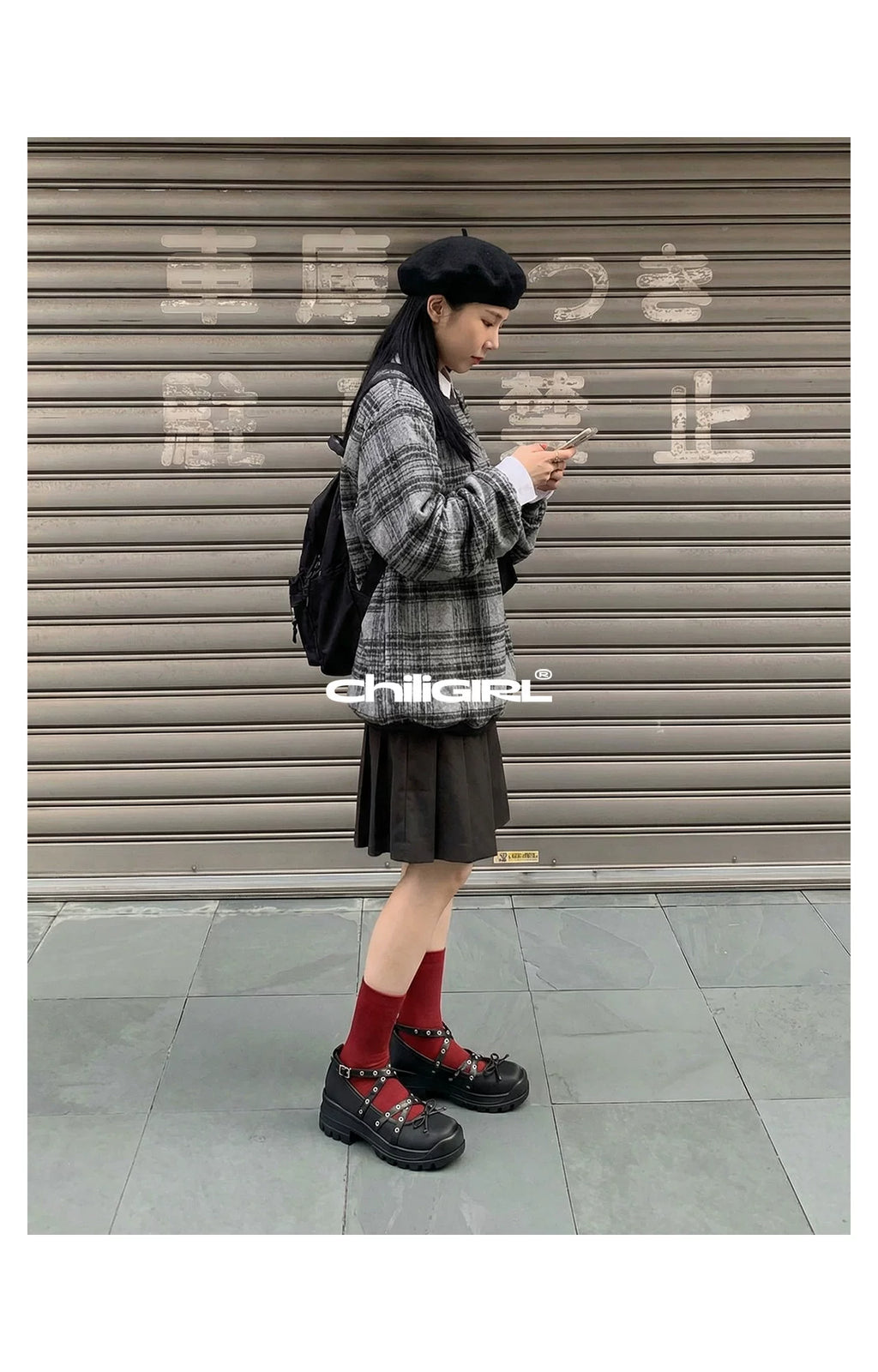 CHILIGIRL Rivet Strap Platform Shoes