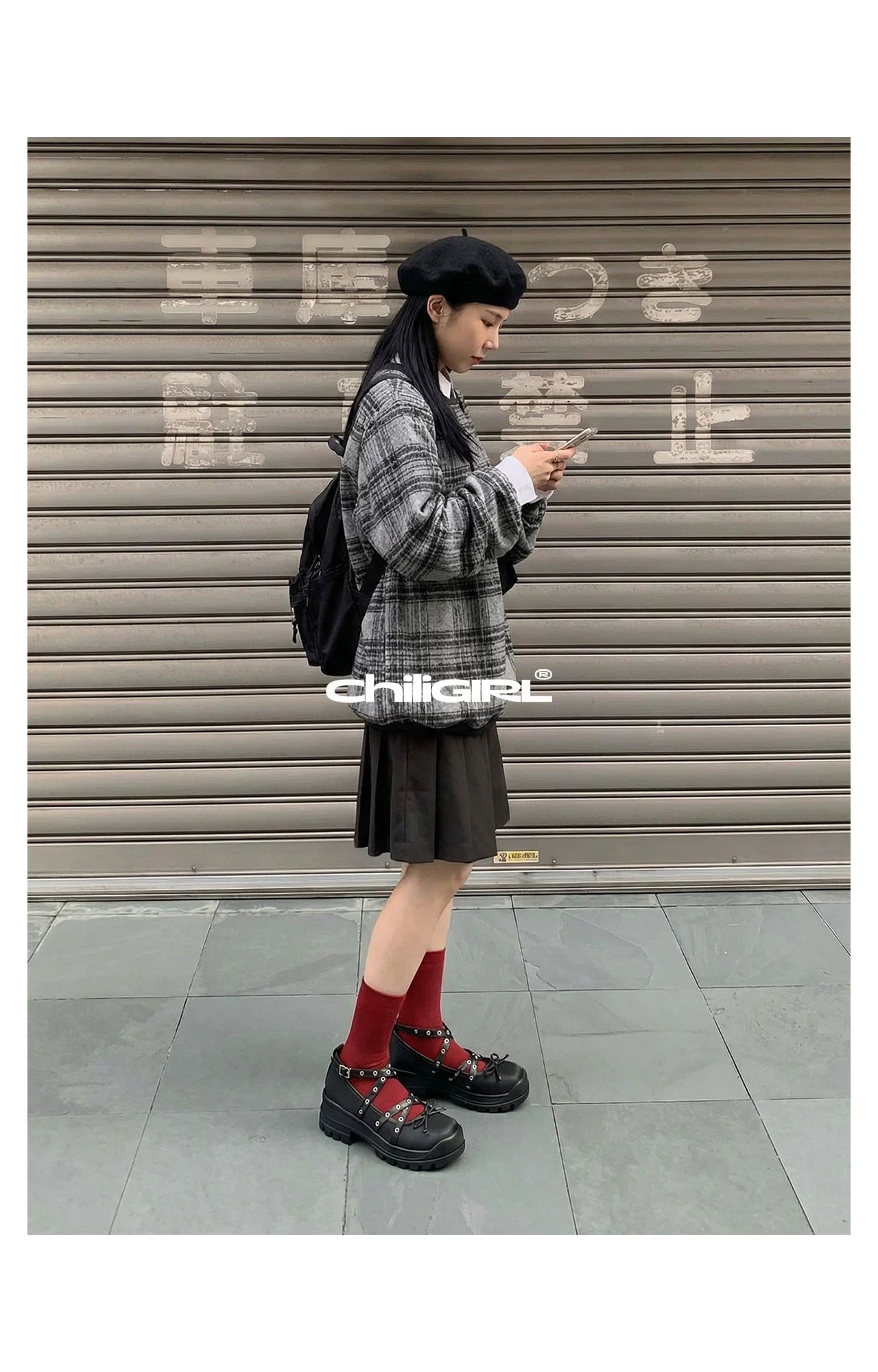 CHILIGIRL Rivet Strap Platform Shoes