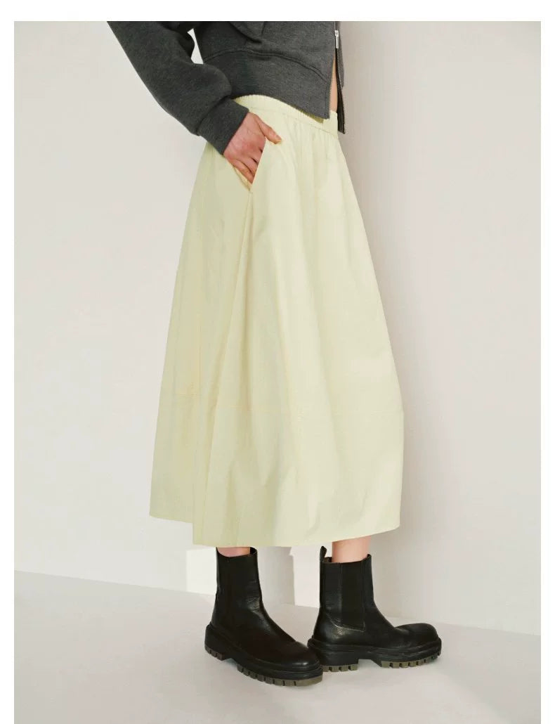 URBAN REVIVO Simple Casual Elastic Waist Super Loose Skirt