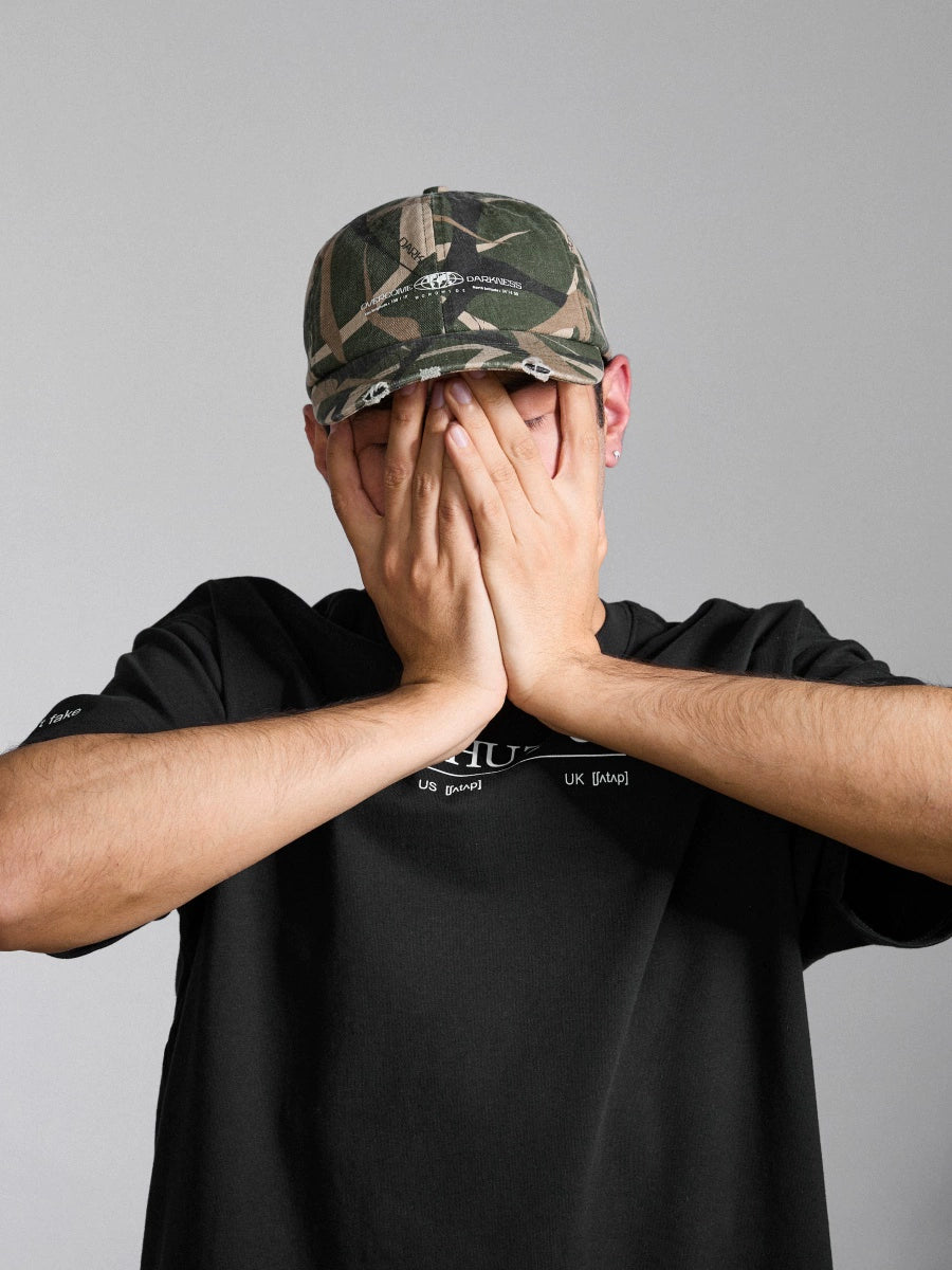 OD Camouflage Retro Wrecked Burr Brim Cap