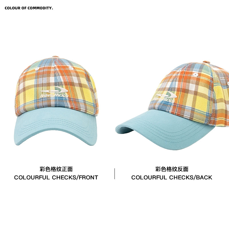 NewJNXS Retro Plaid Color Matching Logo Baseball Cap