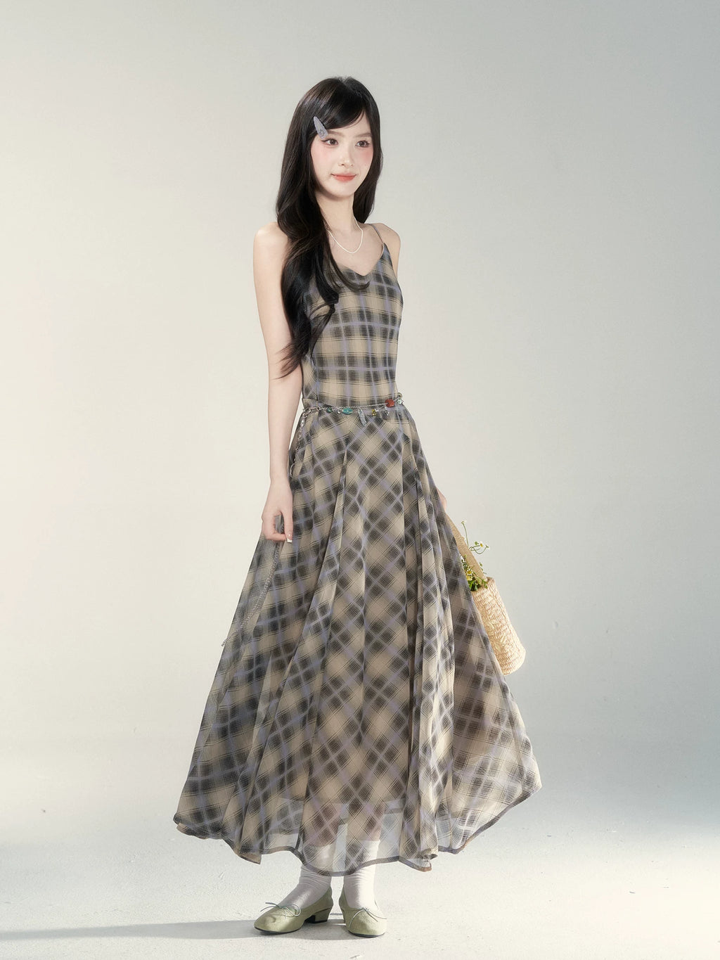 Wildberry Checked Suspender Dress