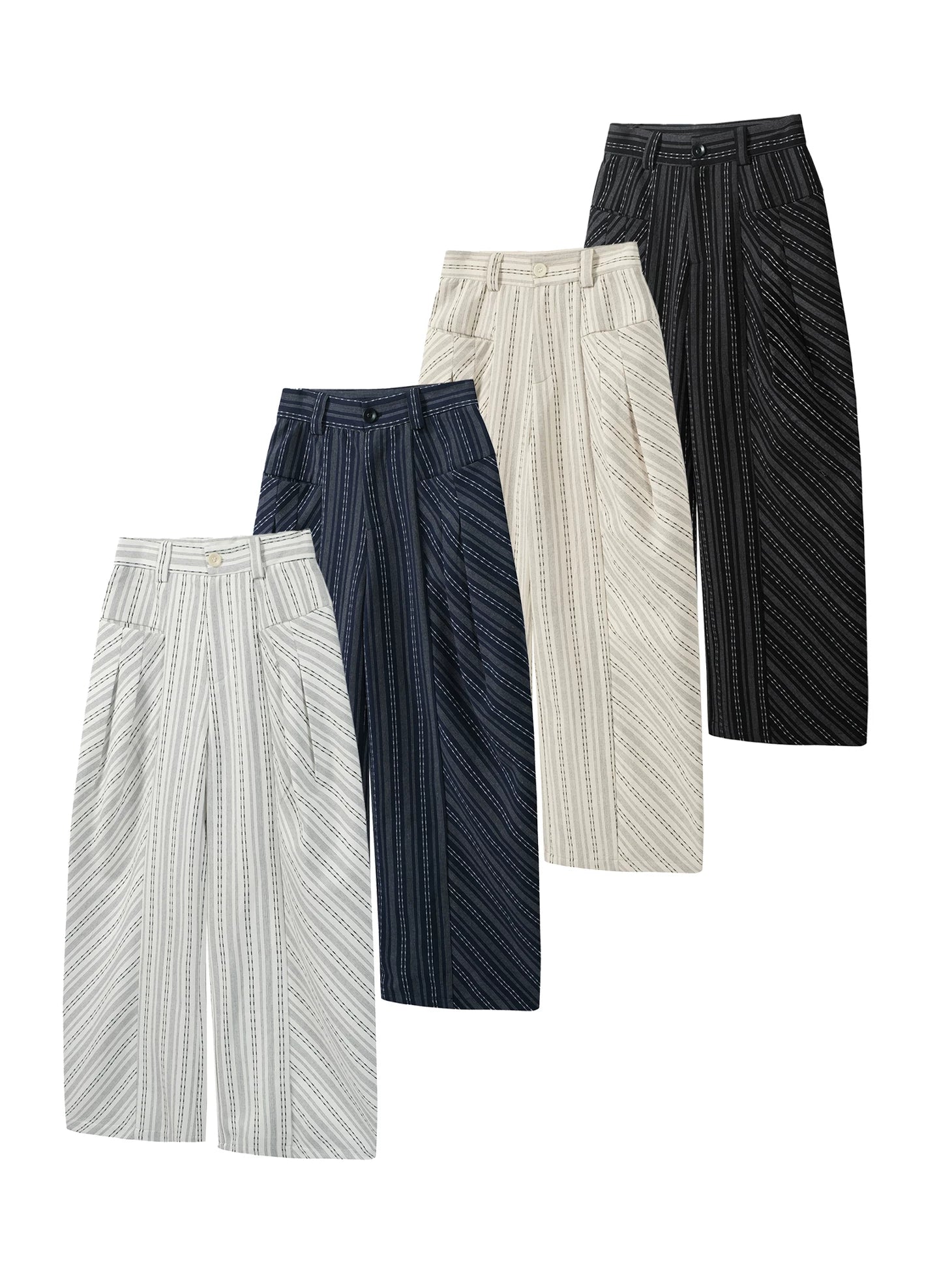 TZ Killer Striped Versatile Pleated Trousers