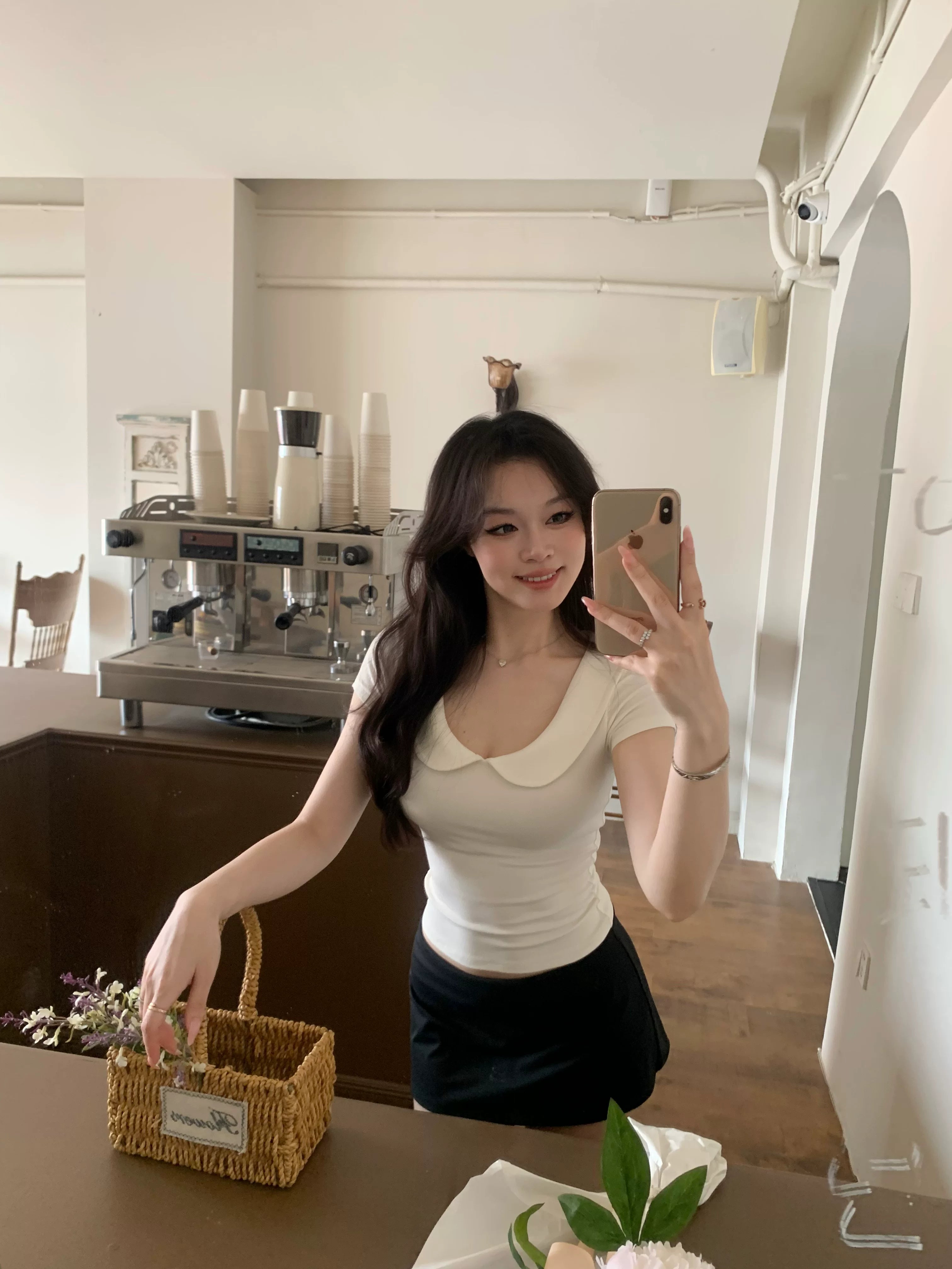Popchee U-neck Simple Versatile Tee