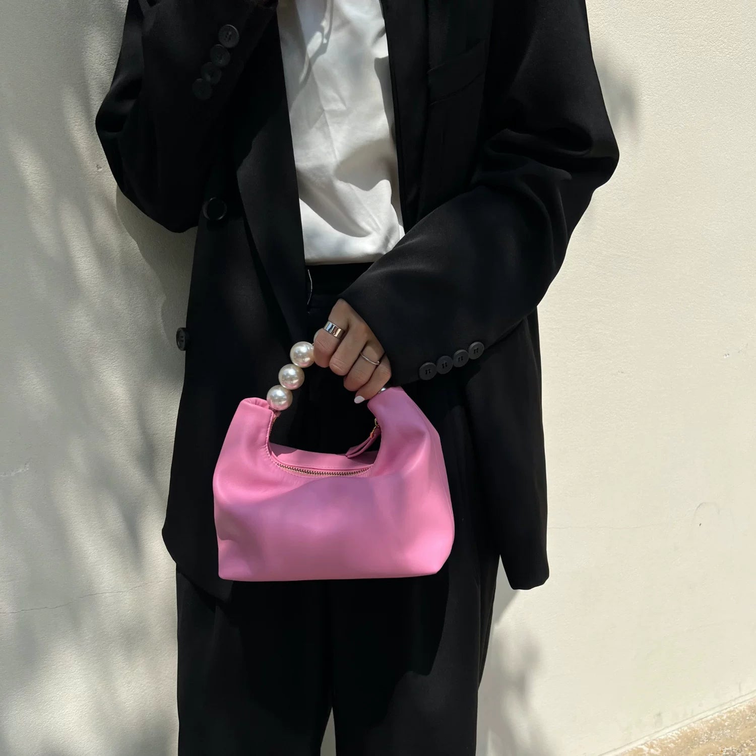 EZRO Retro Pearl Portable Leather Messenger Bag
