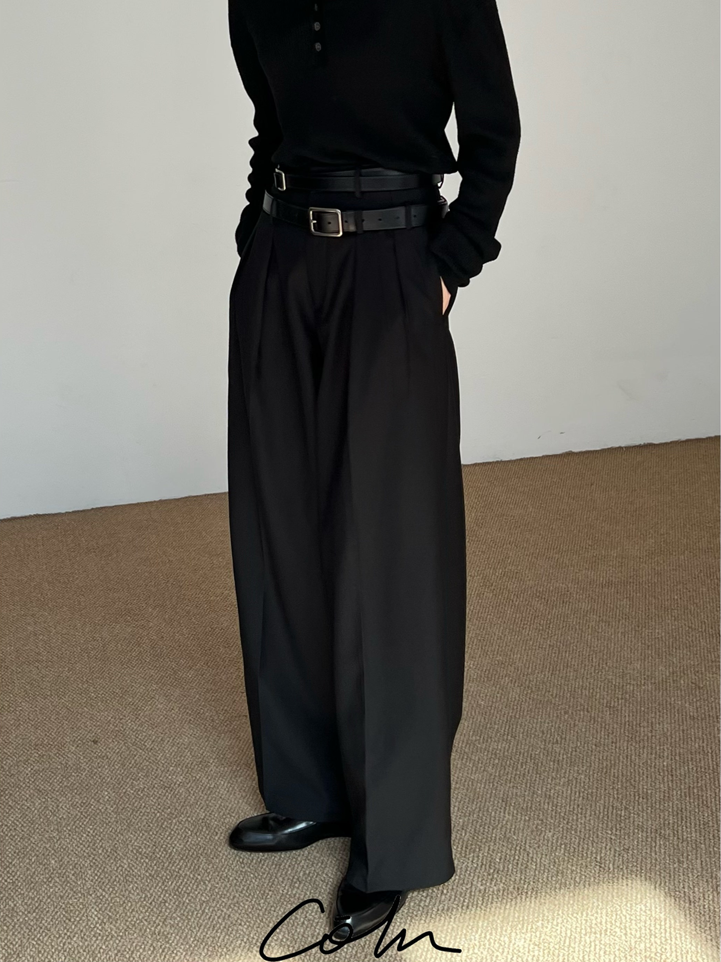 COLN double-waist suit pants