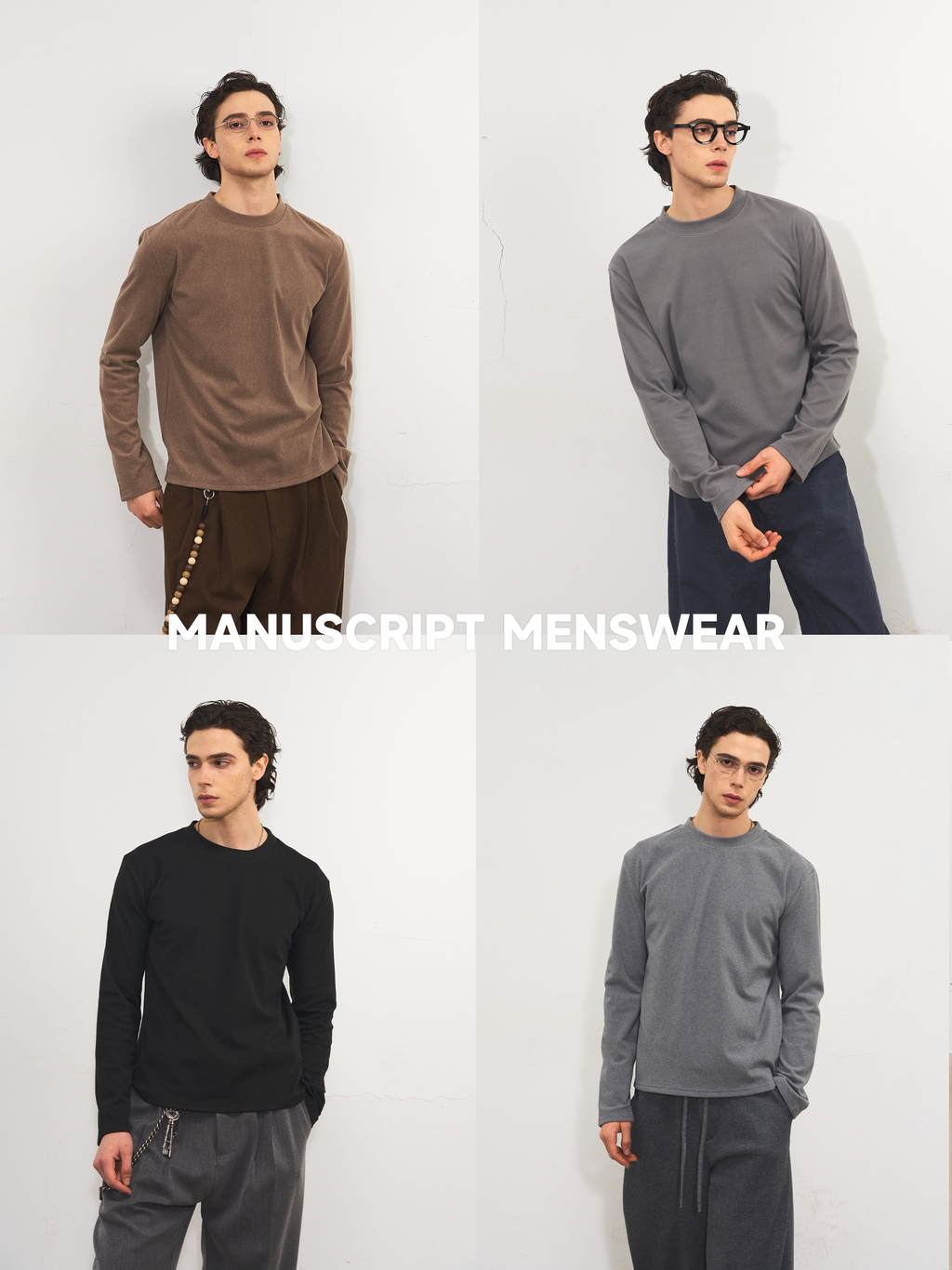 MANUSCRIPT Casual Round Neck Thermal Long Sleeves