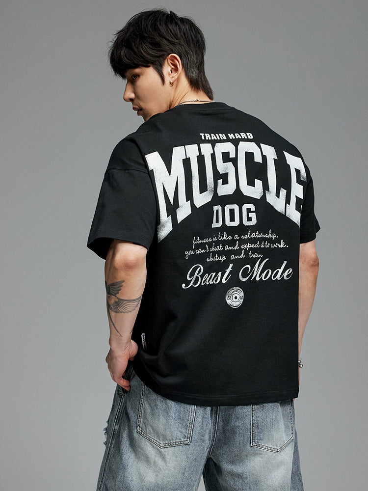 Muscledog Merican Printed Loose Casual Fitness Clothing