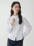 VOOE Floral Round Neck Long-sleeved Shirt