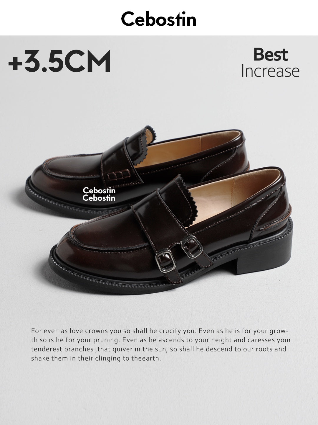 Cebostin Height Increase One Pedal Versatile Casual Small Leather Shoes