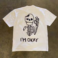 UPUPXIA Funny Print Loose Tee