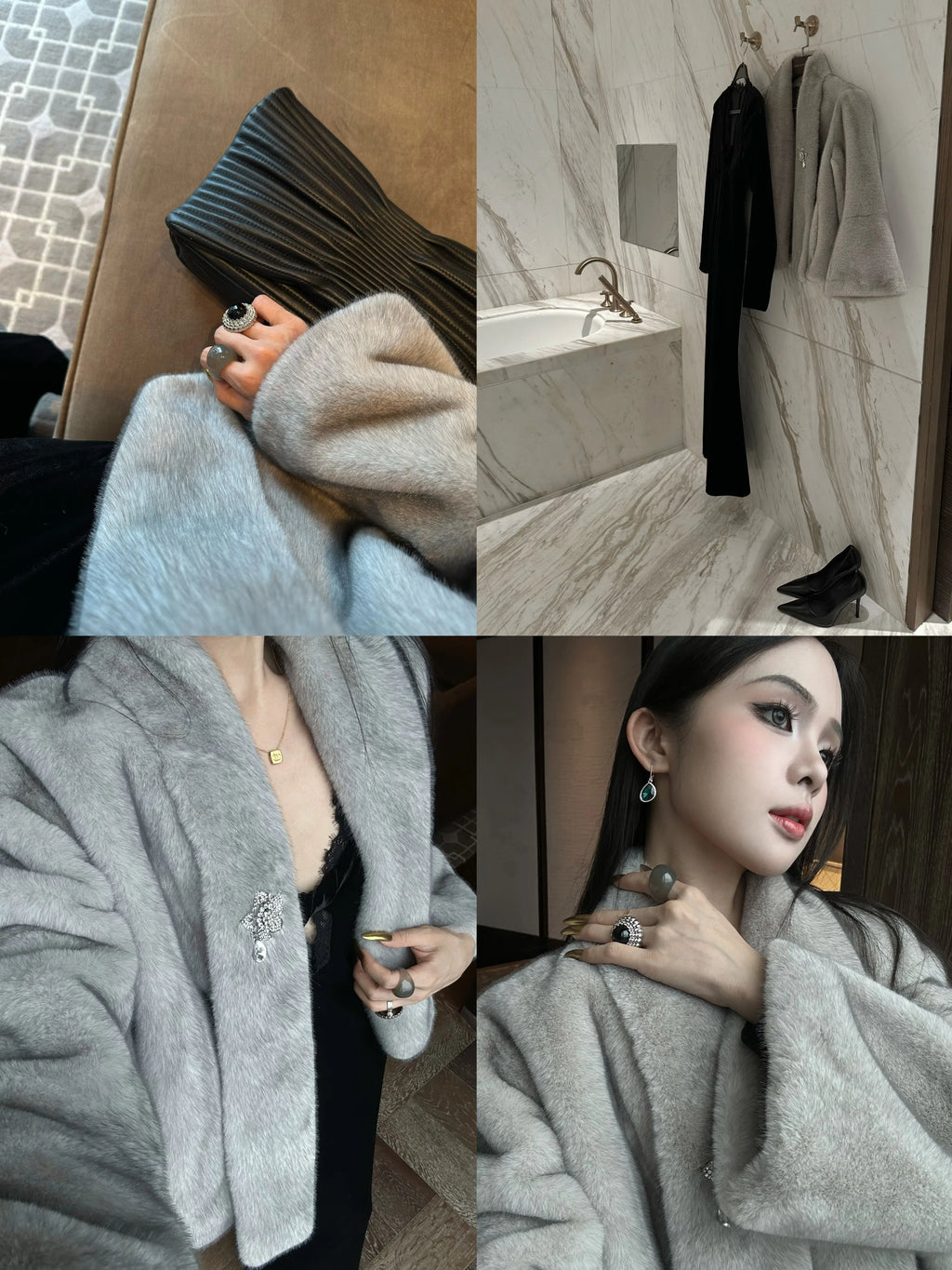 CHUYUQI Luxury Imitation Mink Fur Short Jacket