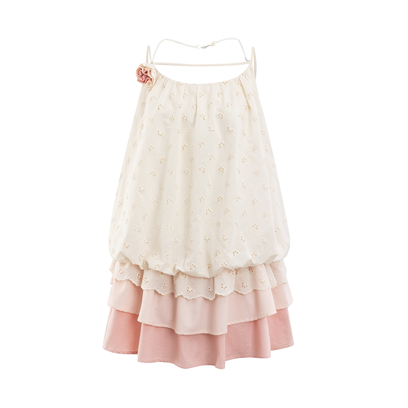 SunsetPark Drawstring Gradual Change Suspender Dress