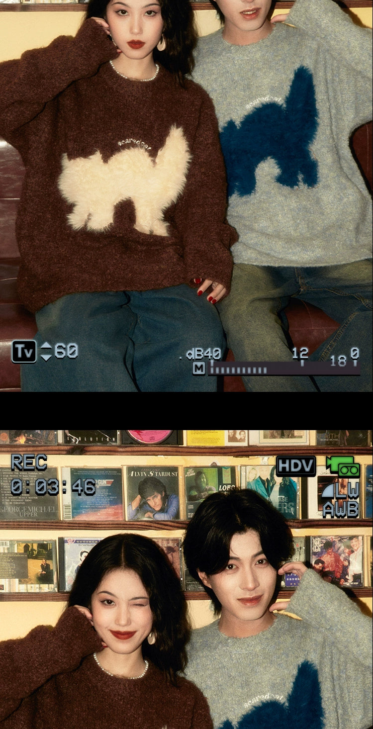 ALOHA Retro Hand-painted Jacquard Sweater