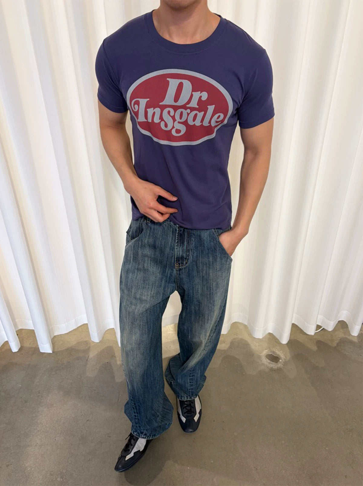 InsGale Retro Tagline Badge Printed Tee