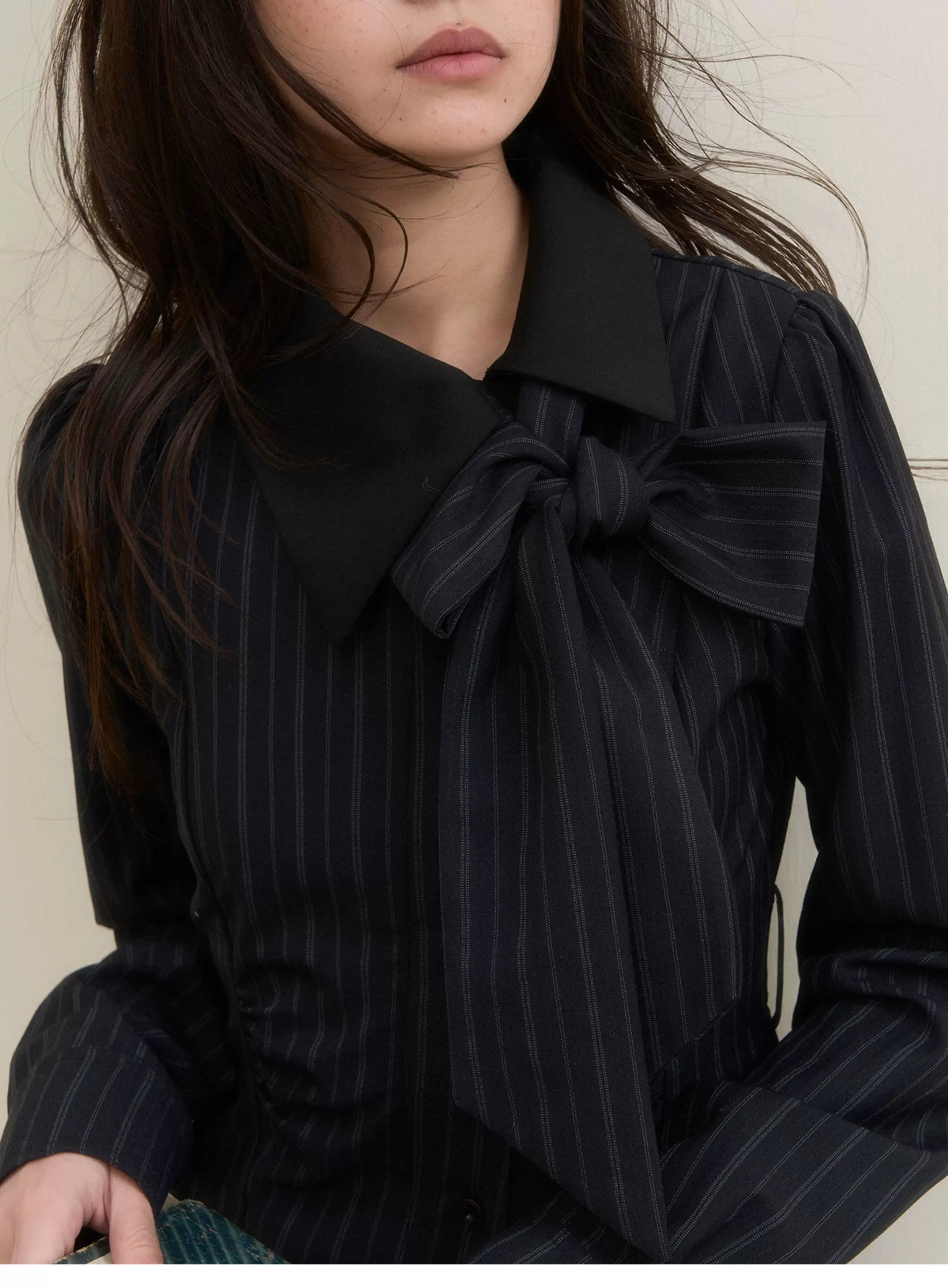 SunsetPark Romantic Irregular Detachable Bow Blouse