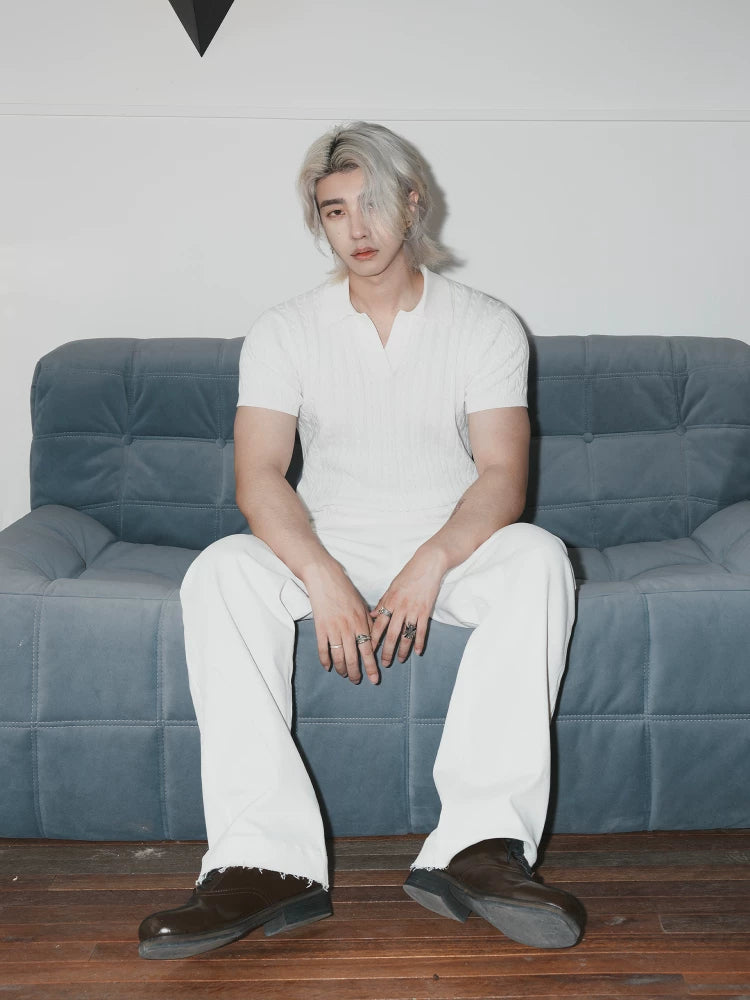 BALITONE Vintage Slim-Fit Knitted Polo Shirt